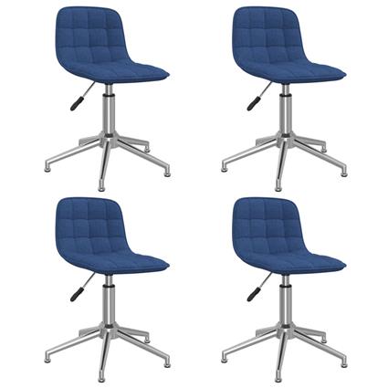 vidaXL Cadeiras de jantar giratórias 4 pcs tecido azul