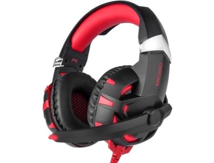 Auscultadores Gaming BRO K2Red-Hs (On Ear - Vermelho)