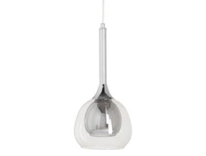 Candeeiro de Teto BIGBUY HOME 16 x 16 x 50 cm Cristal Cinzento Metal
