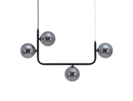 Candeeiro de Teto BIGBUY HOME 85 x 15 x 32 cm Cristal Preto Metal