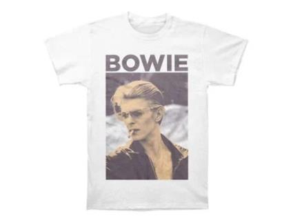 T-shirt ROCKINSTONE David Bowie fumando em branco (S)