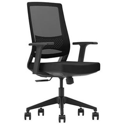 Cromad Gama Senior SE2000 Silla de Oficina - Piston de Gas de Grado 4 - Soporte Lumbar - Respaldo de Malla - Reposabrazos Fijos
