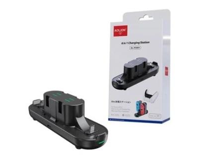 Dockstation SAMURIIRON 6 em 1 para JoyCon 2 Pro Gamepad Type-C para Nitendo Switch