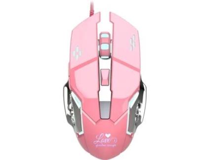 Rato IMAGINATION A100 (Cabo USB - Casual e regular - 3200 dpi - Rosa)