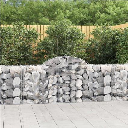 vidaXL Cestos gabião arqueados 50pcs 200x50x80/100cm ferro galvanizado