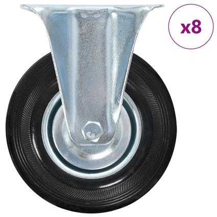 vidaXL 8 pcs rodas fixas 125 mm