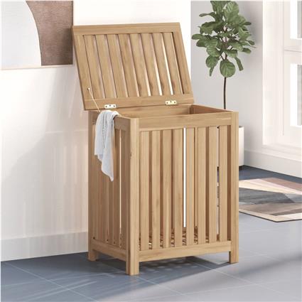 vidaXL Cesto de roupa 50x35x60 cm madeira de teca maciça