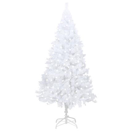vidaXL Árvore de Natal artificial c/ LEDs e ramos grossos 240cm branco