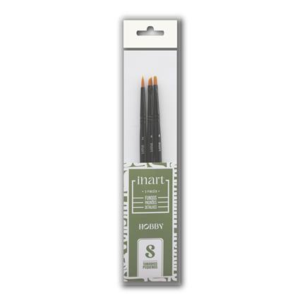 INART Conjunto Pincéis para Hobbies e Manualidades, S, Cabos Pretos
