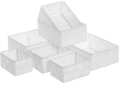 Conjunto De 7 Cestas Organizadoras De Polipropileno Brancas