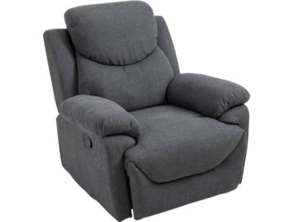 HOMCOM Cadeira Reclinável Ergonômica 150 ° Apoio para os pés Almofada Acolchoada 97x96x105,5 Cinza