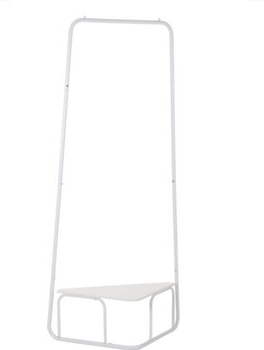 Cabide  Esquina Branco De Metal E Madeira (81x38x176 cm)