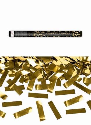 Tubo De Confettis Ouro Metalizado 60cms