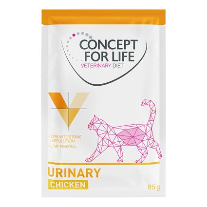 Concept for Life Veterinary Diet Urinary com frango em saquetas para gatos - Pack económico: 48 x 85 g