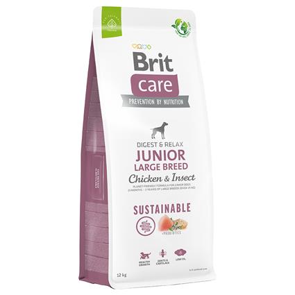 Brit Care Sustainable Junior Large Breed com frango e insetos  - 12 kg