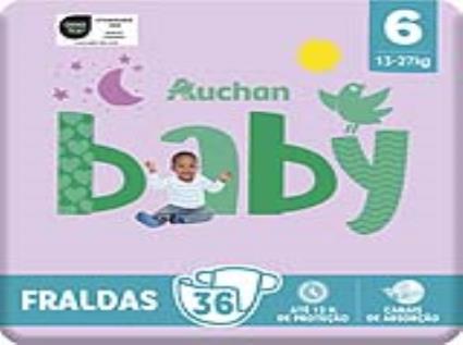 Fraldas Auchan Baby T6 13-27kg 36un