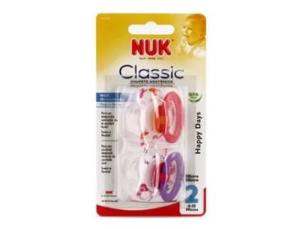 Silicone de Chupeta  Happy Days 6-18m rosa 2ut