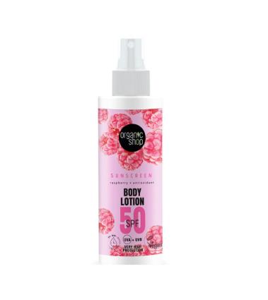 Organic Shop - Loção Corporal Protetor Solar Framboesa + Antioxidante SPF 50 - 150 ml