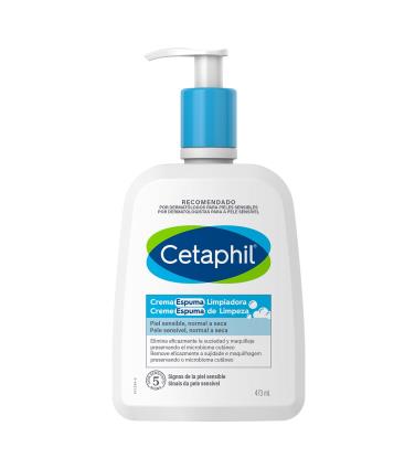Cetaphil - Creme de Limpeza Facial Espuma para Pele Sensível, Normal a Seca - 473ml