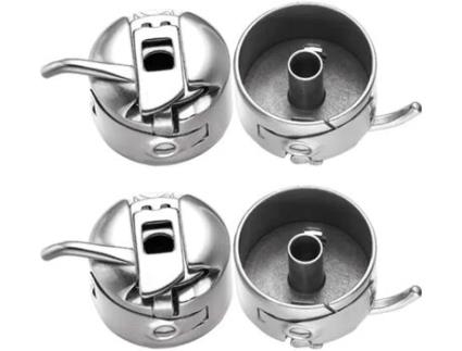 Conjunto de 4 caixas de bobina para máquina de costura Caixa de bobina de aço inoxidável