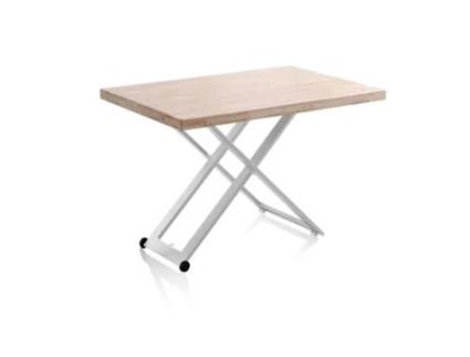 Mesa de centro elevable Lada, duehome, 80 cm (ancho), Roble - Negro, Roble - Blanco