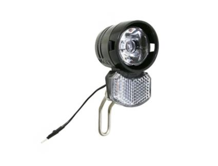 luz frontal de dínamo de bicicleta na forquilha ecolina com fio eléctrico de 10 cm AXA-BASTA 15Lux 2.4W