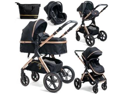 Carrinho de Bebé BEBELISSIMO Trío 3 em 1 0-22 kg (Preto)