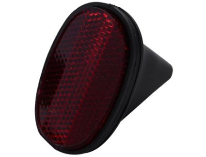1 peça refletor de cauda traseiro de bicicleta guarda-lamas oval aviso vermelho preto