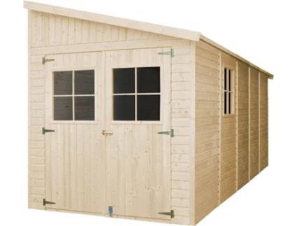 Abrigo de Jardim de Madeira TIMBELA M341A com Janelas (10 m² - 244 x 514 x 218 cm)