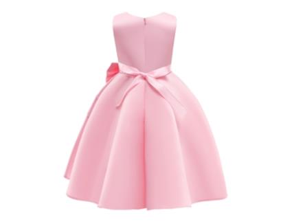 Vestido NNJXD Princesa Manga Laço Poliéster para Menina (150 cm - Rosa)