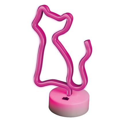 Luz LED Neon Em Forma de Gato com Base