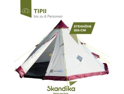 Tenda em Pirâmide SKANDIKA  Indiana   Tipii 200   Exterior   6 Pessoas   Bolsa de Transporte