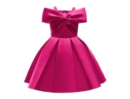 Vestido NNJXD Princesa Ombro Poliéster para Menina (150 cm - Rosa)