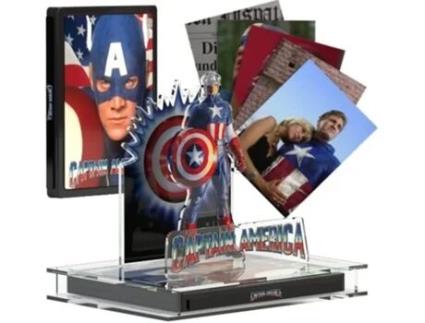 Display DVD STORE SPAIN 3D Captain America 1990 Exhibitor Steelbook Versão 3 + Blu Ray