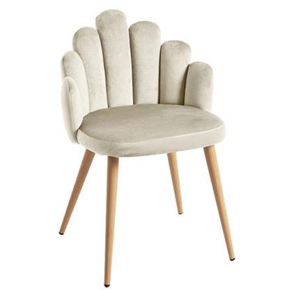 Presentes Miguel - Cadeira Hand Veludo - Beige