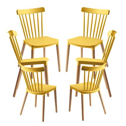 Presentes Miguel - Pack 6 Cadeiras Leka - Amarelo