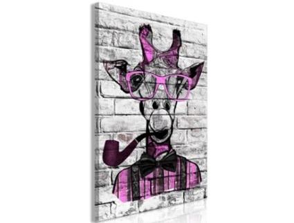 Quadro ARTGEIST Giraffe with Pipe (1 Part) Vertical Pink (60x90)
