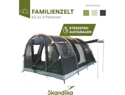 Tenda Familiar SKANDIKA  de Acampamento Gotland   ao Ar Livre 4 Pessoas 2X Cabines Escuras