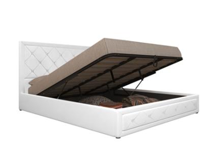 Cama CSD Roman com Estrado Elevatório (Branco - Madeira - 200×180 cm)
