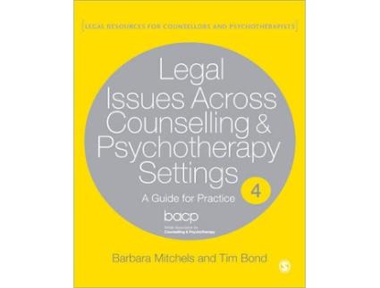 Livro legal issues across counselling & psychotherapy settings de barbara mitchels,tim bond (inglês)