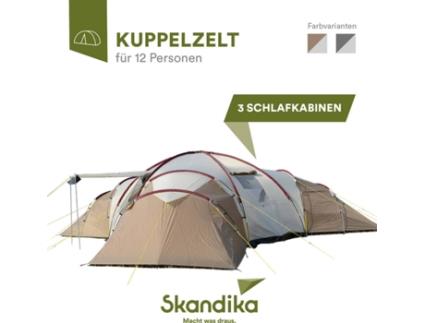 Tenda Familiar SKANDIKA  /Grupos Turim 12 Pessoas Rede Mosquiteira 3Xcabins
