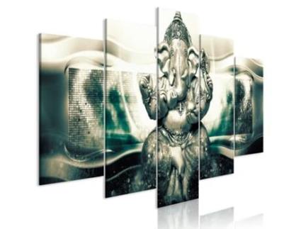 Quadro ARTGEIST Buddha Style (5 Parts) Green Wide (200x100)