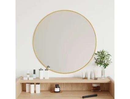 Vidaxl Espelho de Parede Redondo Ø 60 Cm Dourado