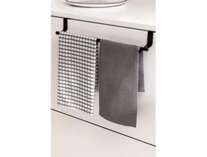 SKLUM Suporte Extensível para Toalhas de Cozinha Olvena Aço Inoxidável Preto