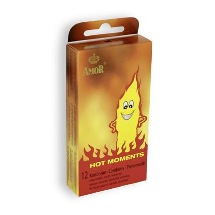 PRESERVATIVOS HOT MOMENTS 12 UNIDADES