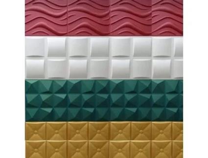 Painéis 3D ETERNAL PARQUET Para Teto Ou Parede 50X50X2Cm Branco 4 Modelos 20M2 de Pirâmides