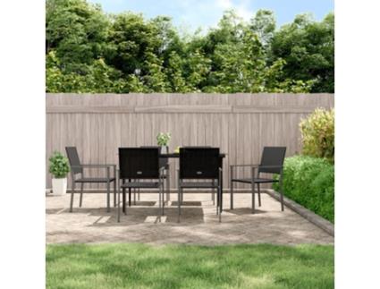 Vidaxl Cadeiras Jardim 6 Pcs 54X62,5X89 Cm Vime Pe Preto