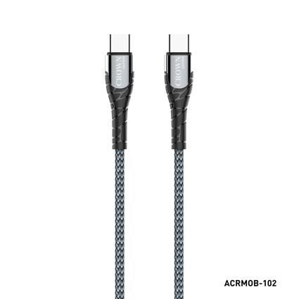 CROWN JAPAN Cabo USB-C (M) - USB-C (M), Cabo de 2 m, Cinzento