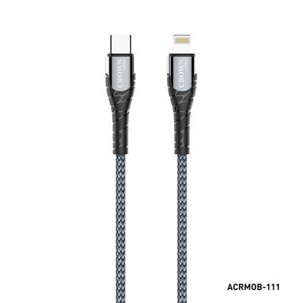 CROWN JAPAN Cabo USB-C (M) - Lightning (M), Cabo de 1 m, Preto