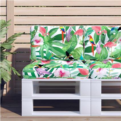 vidaXL Almofadão para sofá de paletes 60x40x12 cm tecido multicolorido